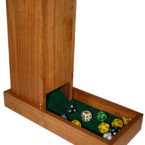 A wooden stand with a green mat and several balls.